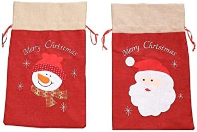 EOFLW Noel Dekorasyon Malzemeleri Çanta Noel Şeker Çanta Noel Baba Çuval Bezi hediye keseleri Tote Çanta (Boyut: Kardan