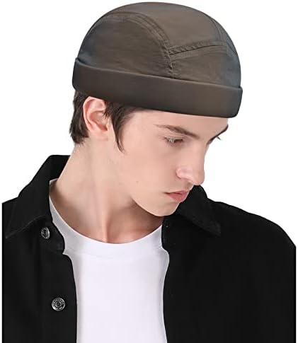 Croogo Hızlı Kuru Docker Şapkalar Hafif Brimless Şapka Rahat 5 Panel Kapaklar Erkekler için Retro İşçi Şapka Haddelenmiş