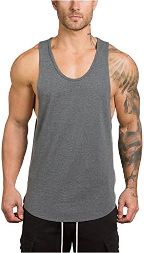Egzersiz Stringer Tankı Üstleri Erkekler için Rahat Kolsuz Vücut Geliştirme Fitness Kas Kesim Spor T Shirt Yelekler