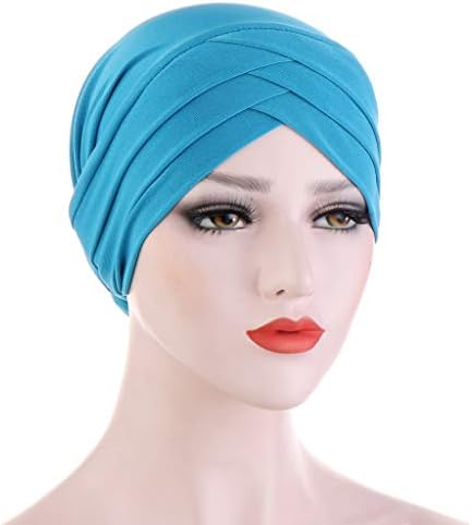 Streç Türban Kadınlar için Etnik Kafa Sarar Hımbıl Kanser Şapkalar Hafif Vintage Çapraz Wrap Türban Saç Kapakları