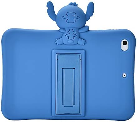 Logee Kickstand ipad kılıfı Mini 1/2/3, 3 D Karikatür Hayvan Karakter Sevimli Yumuşak Silikon Kauçuk Mavi Tutucu Standı