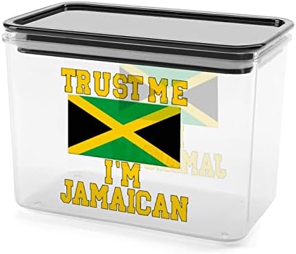 Güven Bana ben Jamaikalı Saklama Kapları şeffaf plastik kapaklı kutu Yeniden Kullanılabilir Kutuları Mutfak Tahıl
