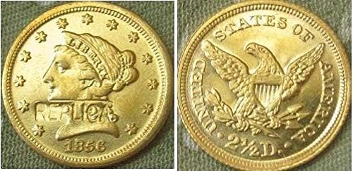 Mücadelesi Coin $2 5 Liberty Altın 1856 Kopya Paraları Kopya Hediye Onun için Sikke Koleksiyonu