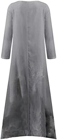 ZEFOTİM Elbiseler Kadınlar için 2023 Uzun Kollu V Boyun Çiçek Fırfır Artı Boyutu Katmanlı Vintage Boho Casual Maxi