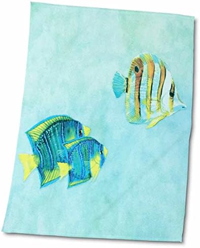 3dRose Florene Çocuk Sanatı - Yüzmek için 3 Balık-Havlular (twl-34654-1)