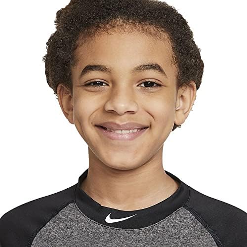 Nike Boy's Dri-FİT 3/4 Kollu Üst (Büyük Çocuklar) Koyu Gri Funda/Siyah/Koyu Gri / Beyaz MD (10-12 Büyük Çocuk)