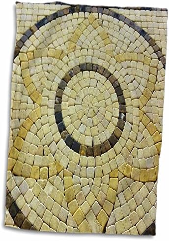 3dRose Florene Dekoratif-Gri ve Sarı Mozaik Desenli-Havlular (twl-35004-1)