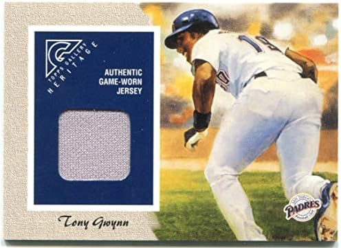 2002 Tony Gwynn Otantik Oyun Yıpranmış Forma Topps Galeri Mirası-MLB Oyunu Kullanılmış Formalar