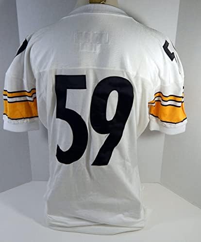 1998 Pittsburgh Steelers 59 Oyunu Verilen Beyaz Forma 50 DP21224-İmzasız NFL Oyunu Kullanılmış Formalar