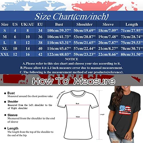 4th Temmuz Gömlek Kadın ABD Bayrağı T Shirt Yaz Casual Tops Kısa Kollu Tee Gömlek Vatansever Rahat Gevşek Gömlek Tunik