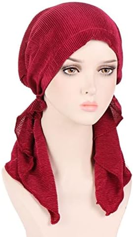YYAOJHAO Ön Bağlı Türban Başörtüsü Kadınlar için Slip-On Kemo Headwrap Şapka Bandana Şapkalar Saç Dökülmesi kapatma