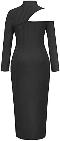NOKMOPO Sonbahar Elbiseler Kadınlar için kadın Seksi Düz Renk Off-Omuz Slim Fit Uzun Kollu Elbise Örme Mini Elbiseler