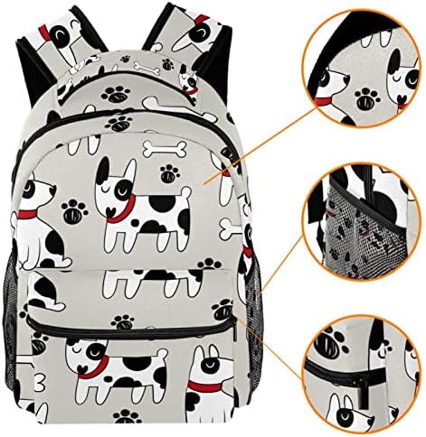 Sevimli Köpek Kemik Paw Pet Desen Laptop Sırt Çantası Kız Erkek için Çoklu Cepler ile, Seyahat İş için çanta