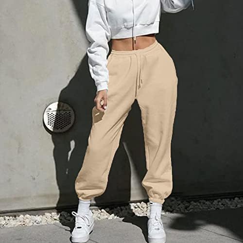 Gumipy kadın Baggy Sweatpants Cepler, Gevşek Fit Y2k Düz Renk Joggers Pantolon Atletik Salon Pantolon Giyim