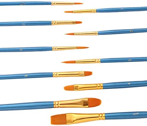 10 adet Sanatçı Naylon Boya Fırçası Profesyonel Suluboya Akrilik Ahşap Saplı Fırçalar Sanat Malzemeleri Kırtasiye
