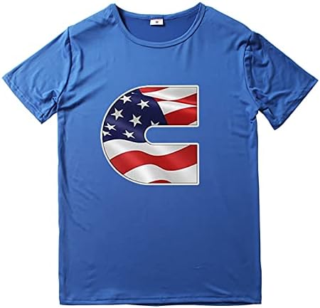 Tee Gömlek Erkek Grafik Tees Casual Tshirt 3D 4 Temmuz Bayrağı Desen Vintage T Shirt Gömlek Kapşonlu T Shirt