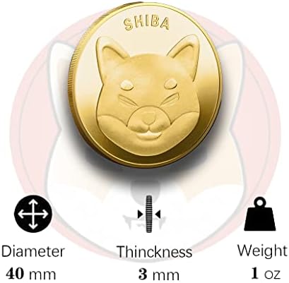 E-EN İYİ bakım SHİB Sikke Altın Kaplama | Shiba Inu Sikke / Koruyucu Kılıf ve Kutu ile Shibcoin (Altın)
