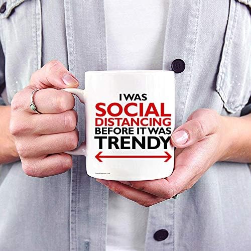 Trend Belirleyiciler Modaya Girmeden Önce Sosyal Mesafedeydim - Karantina-2020-Komik Kahve veya Çay Bardağı-Hediye