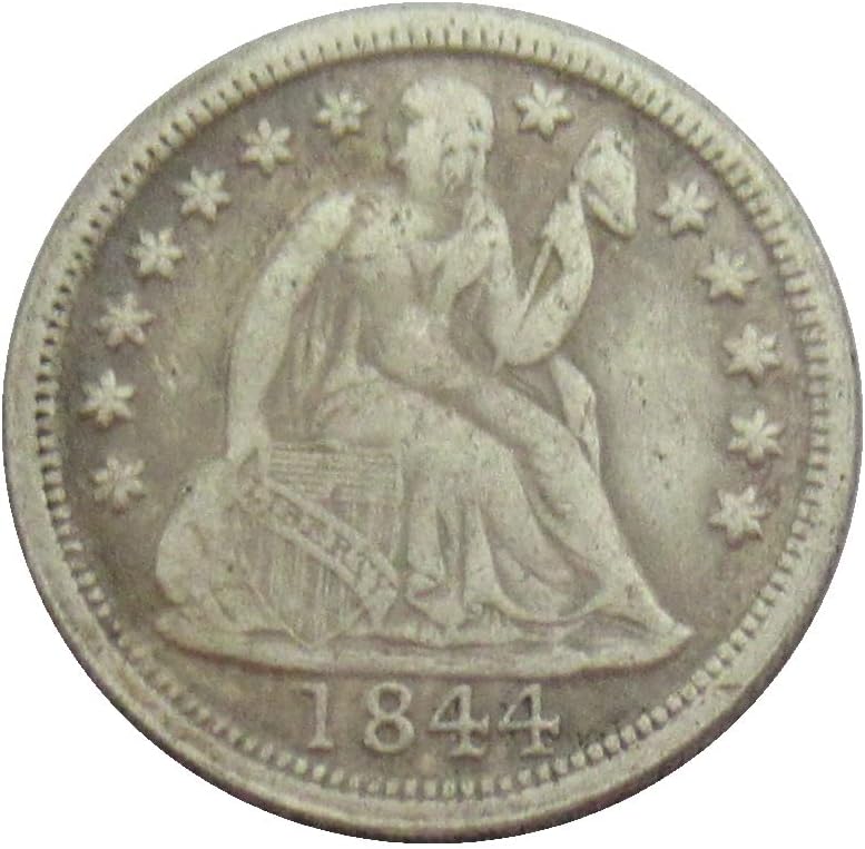 Amerikan Bayrağı 10 Cent 1844 Gümüş Kaplama Çoğaltma hatıra parası