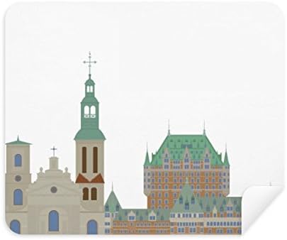 Kanada Landmark ve Şehir Binaları Karikatür Temizlik Bezi Ekran Temizleyici 2 adet Süet Kumaş