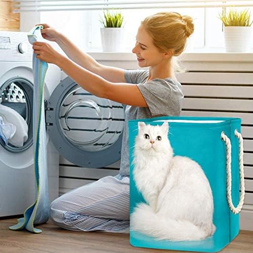 Inhomer İskoç Düz Longhair Beyaz Kedi 300D Oxford PVC Su Geçirmez Giysiler Sepet Büyük çamaşır sepeti Battaniye Giyim