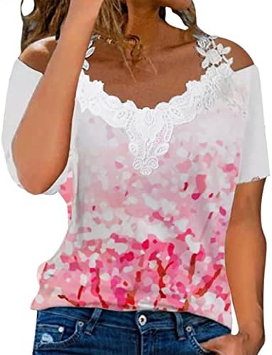 Ekip Boyun Nefes Artı Boyutu Tişörtü Kadınlar ıçin Trendy Casual Vintage Yaz Çizgili Kısa Kollu Gömlek