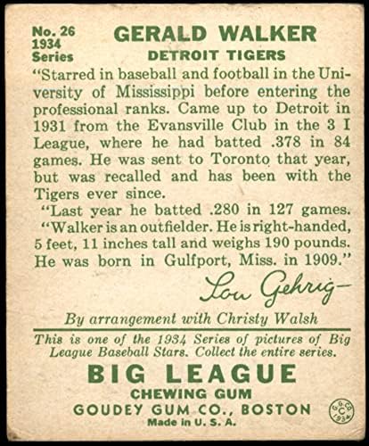 1934 Goudey 26 Gerald Walker Detroit Kaplanları (Beyzbol Kartı) İYİ Kaplanlar
