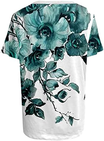 uikmnh kadın Bluz Rahat Sevimli Gömlek Trendy Crewneck Clasy Çiçek Yaz Kısa Kollu Gömlek