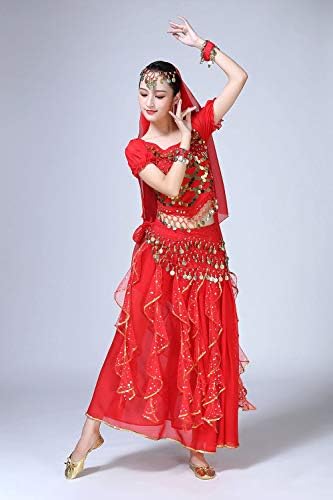 AÇIK Kadın Oryantal Dans Elbise Hint Bollywood Cadılar Bayramı Kostüm Şifon Etekler Parlak Oryantal Dans Takım Elbise
