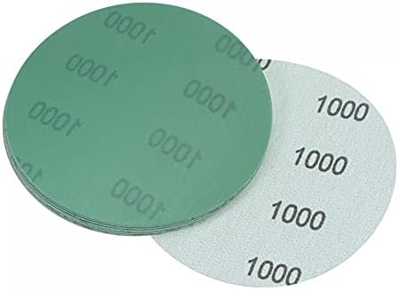 uxcell 10 Adet Yeşil Film Kum Kağıtları 1000 Irmik 5 İnç cırt cırt Destekli Rastgele Orbital Zımpara Diskleri Alüminyum