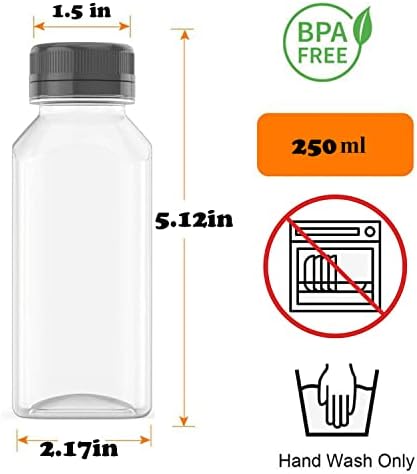 MANSHU 3 Paket 8 OZ Plastik Meyve Suyu Şişeleri, Yeniden Kullanılabilir Dökme içecek kapları, Meyve Suyu, Süt ve Diğer