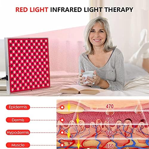 Aoıfe kırmızı ışık terapisi paneli cihazı yüz ve vücut için, 45W LED derin 660nm ve yakın kızılötesi 850nm ışık Combo