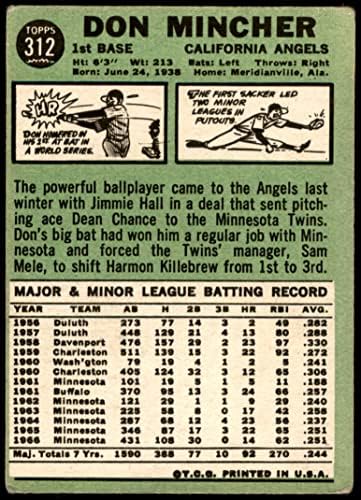 1967 Topps 312 Don Mincher Los Angeles Melekleri (Beyzbol Kartı) ADİL Melekler