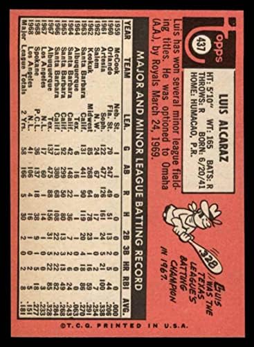 1969 Topps 437 Luis Alcaraz Kansas City Royals (Beyzbol Kartı) NM Royals