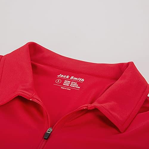 JACK SMİTH Kadın Golf polo gömlekler Zip Up Uzun Kollu Nem Esneklik Tenis Üstleri Slim Fit Atletik Kazak S-XXL