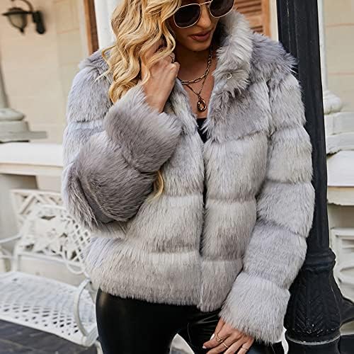 INESVER Kışlık Mont Kadınlar için Kalınlaşmak Yastıklı Uzun Ceketler Faux Kürk Shearlıng Ceketler Polar Bulanık Dış