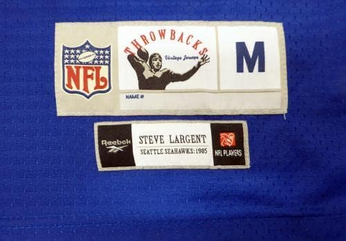 Seattle Seahawks Steve Largent İmzalı Mavi Reebok Gerileme Forması Beden M HOF 95 MCS Holo 81099 - İmzalı NFL Formaları