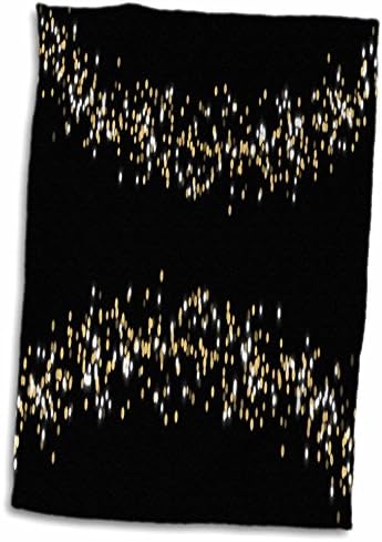 Siyah Zemin Üzerine Güzel Altın Konfeti Çift Kemerli 3dRose Görüntüsü - Havlular (twl-274029-3)
