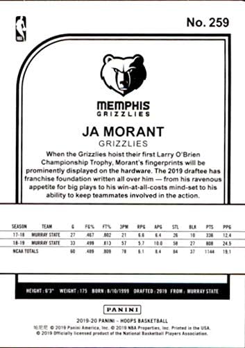 2019-20 Panini NBA Çemberleri 259 Ja Morant Memphis Grizzlies Çaylak Basketbol Kartı