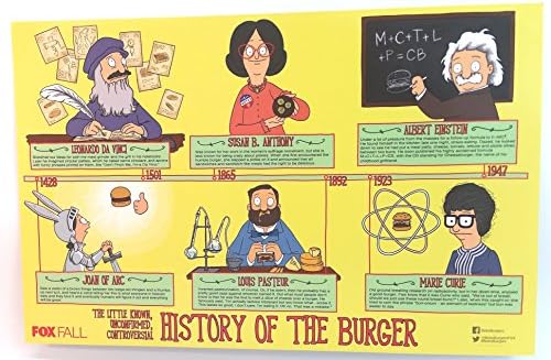 Bob Burgers Burgerin Tarihi Posteri FOX Belchers ağında 17 x 11 inç