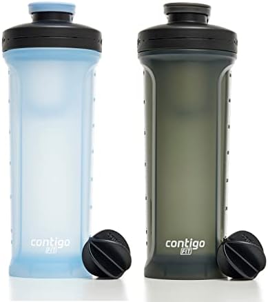 Contigo Fit Shake & Go 2.0 Sızdırmaz Kapaklı Çalkalayıcı Şişesi, Çırpma Teli ve Karabina Saplı 28oz Spor Salonu Su