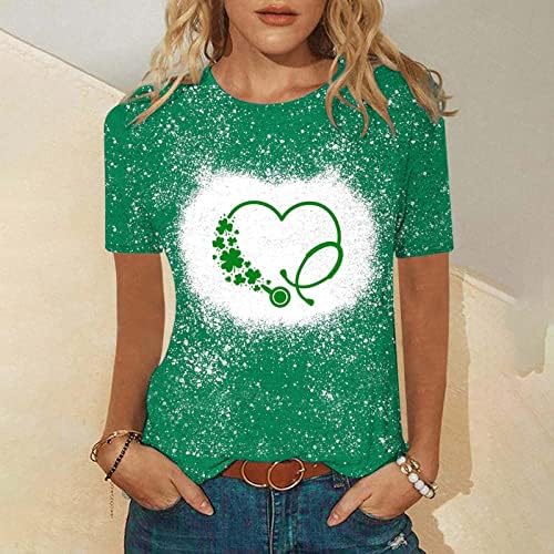 Aziz Patrick Günü Gömlek Bayan Yonca Sevimli Crewneck Artı Boyutu Parti Şanslı T-Shirt