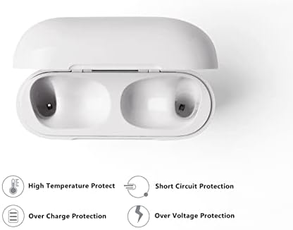 Senkronizasyon Eşleştirme Düğmeli AirPod Pro Şarj Çantası için Kablosuz Şarj Çantası Değiştirme-Beyaz……