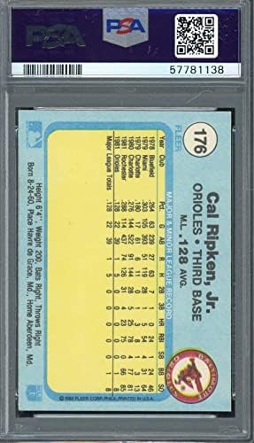 Cal Ripken Jr 1982 Fleer Beyzbol Çaylak Kartı 176 Dereceli PSA 8