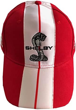 Shelby Süper Yılan Kırmızı Başlıklı Şapka / İki Şeritli Shelby Kobra Tasarım Yarış Performansı Şapkası / Resmi Lisanslı