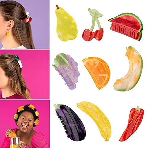 gofıdın 2 Adet Meyve Sebze Tasarım Klipler Yenilik Tatlı Tokalar Kadın Kızlar Headdress Şapkalar Asetat At Kuyruğu