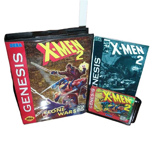 Aditi X-Man 2 ABD Kapak ile Kutu ve Manuel Genesis Sega Megadrive Video Oyun Konsolu 16 bitlik MD Kartı (ABD, AB Durumda)