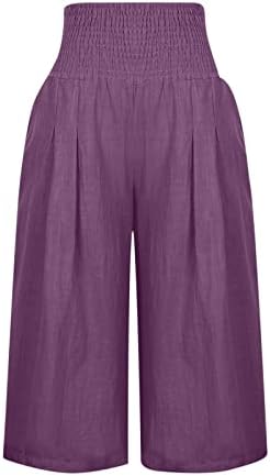 Baggy kapri pantolonlar Kadınlar için Geniş Bacak Koşu Kapriler Yüksek Belli Egzersiz Sweatpant Moda Yaz plaj pantolonları