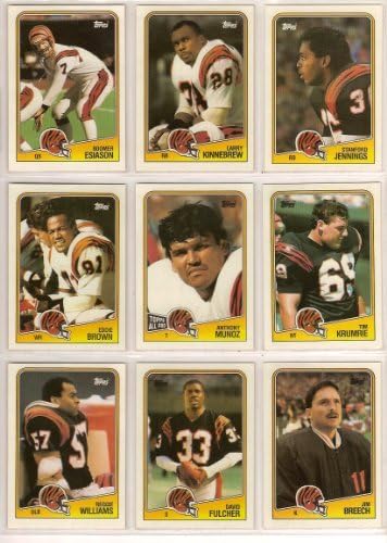 Cincinnati Bengals 1988 Topps Futbol Takımı Seti (Süper Kase) (Boomer Esiason) (Eddie Brown) (Anthony Munoz) (Tİm