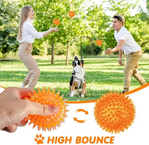 24 Paket Gıcırtılı Köpek Oyuncakları 2.56 İnç Dikenli Köpek Topları Dikenli Köpek Çiğnemek Oyuncak Köpek Oyuncak Topları